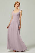 A-Line Floor Length Chiffon Bridesmaid Dress CB0315