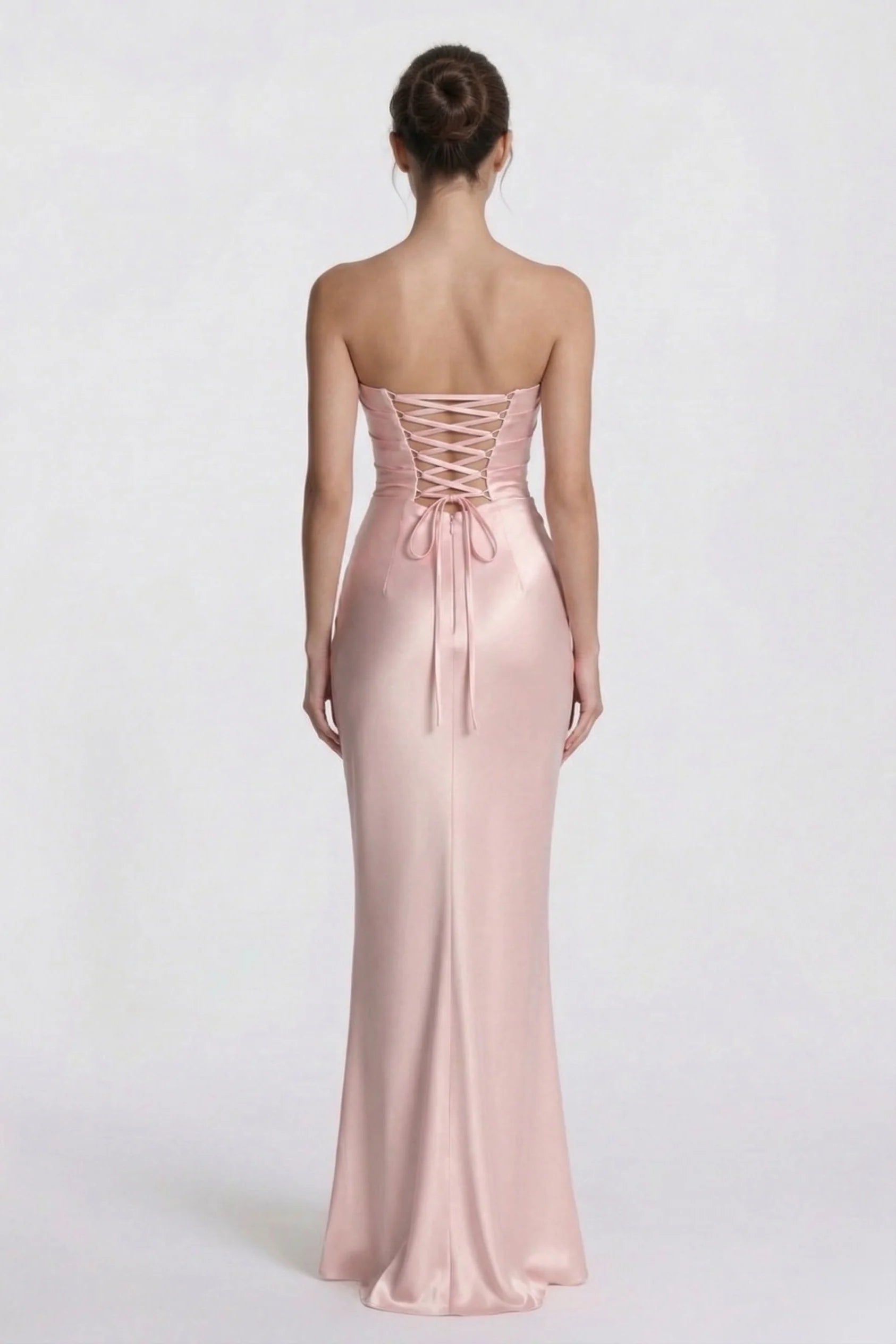 Sheath-Column Floor Length Acetate Satin Wedding Guest Dress CG0305