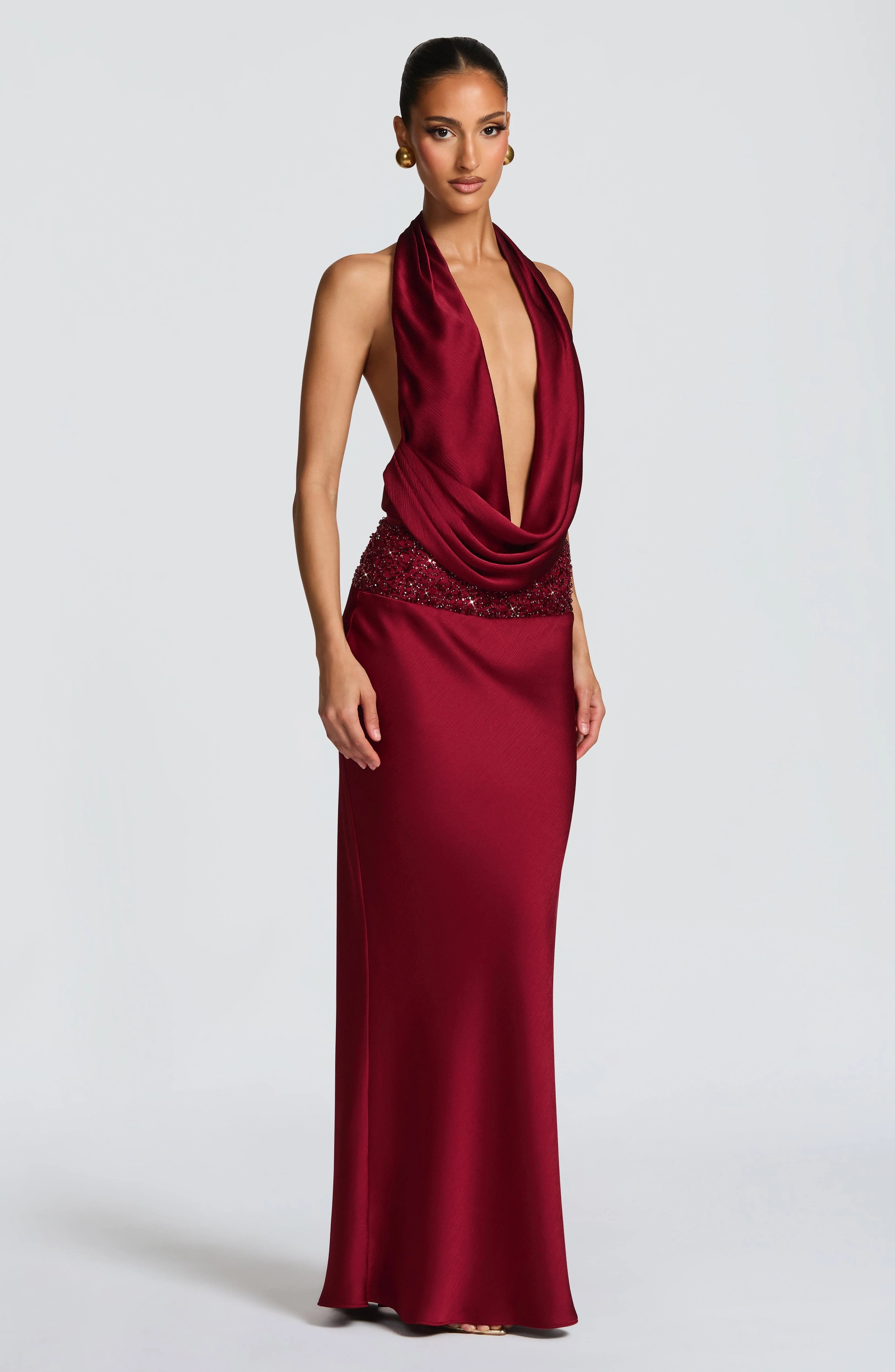 Ira Maxi Skirt - Burgundy