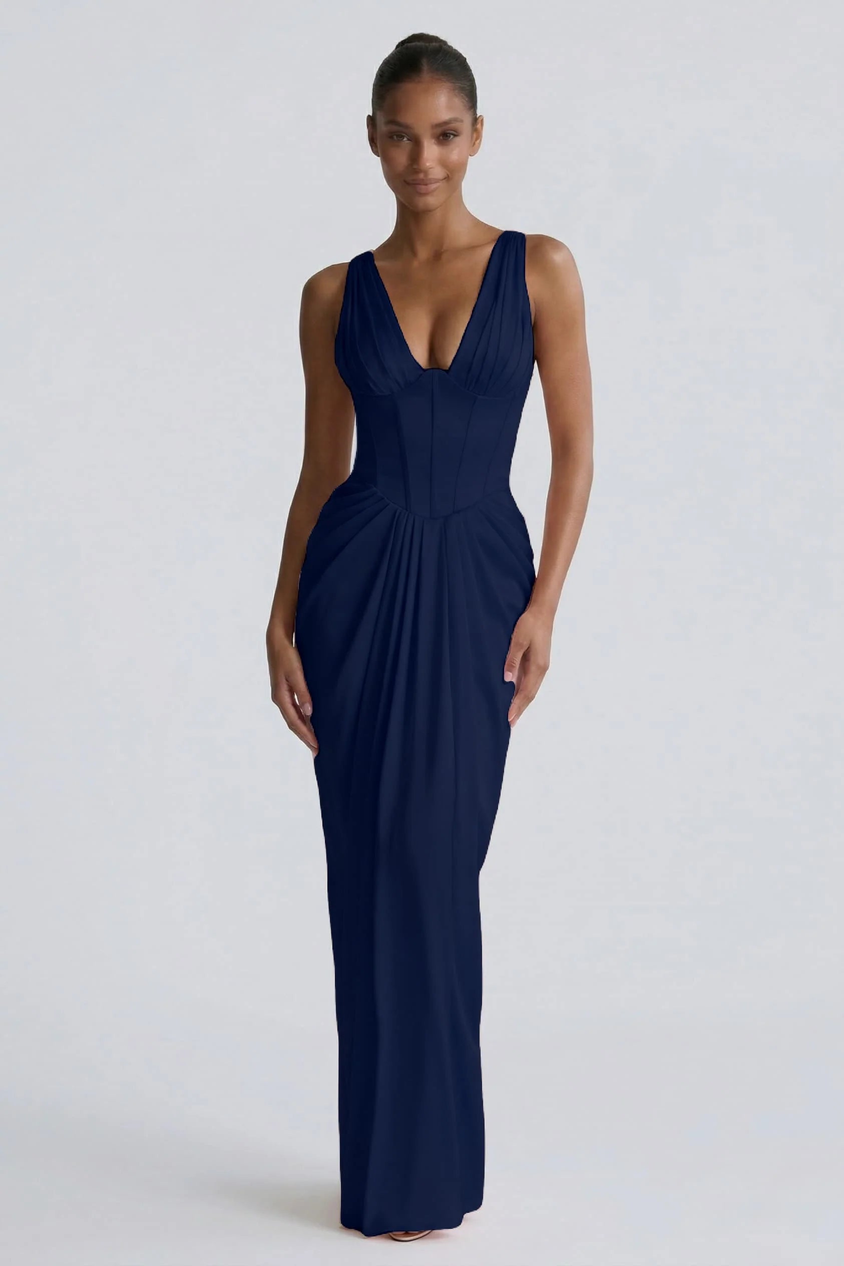 Sheath-Column Floor Length Acetate Satin Wedding Guest Dress CG0304
