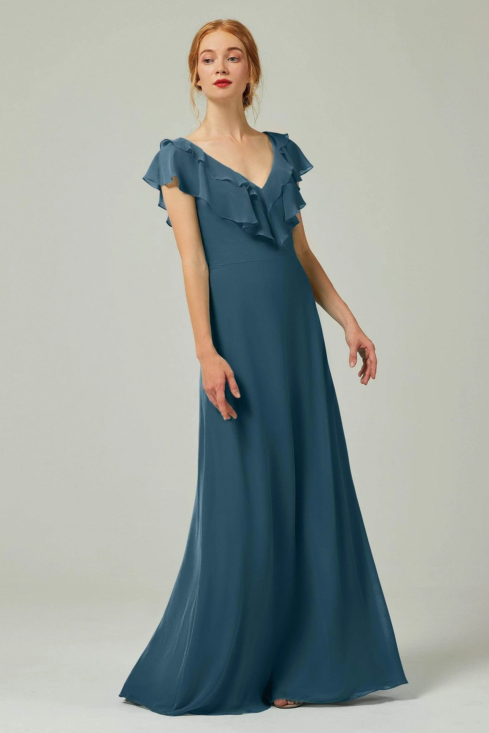 A-Line Floor Length Chiffon Bridesmaid Dress CB0323