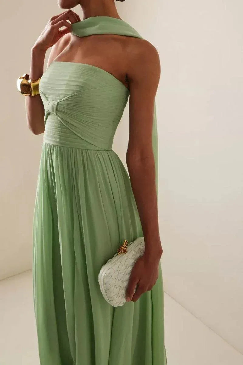 A-line Maxi Chiffon Wedding Guest Dresses 899235459574