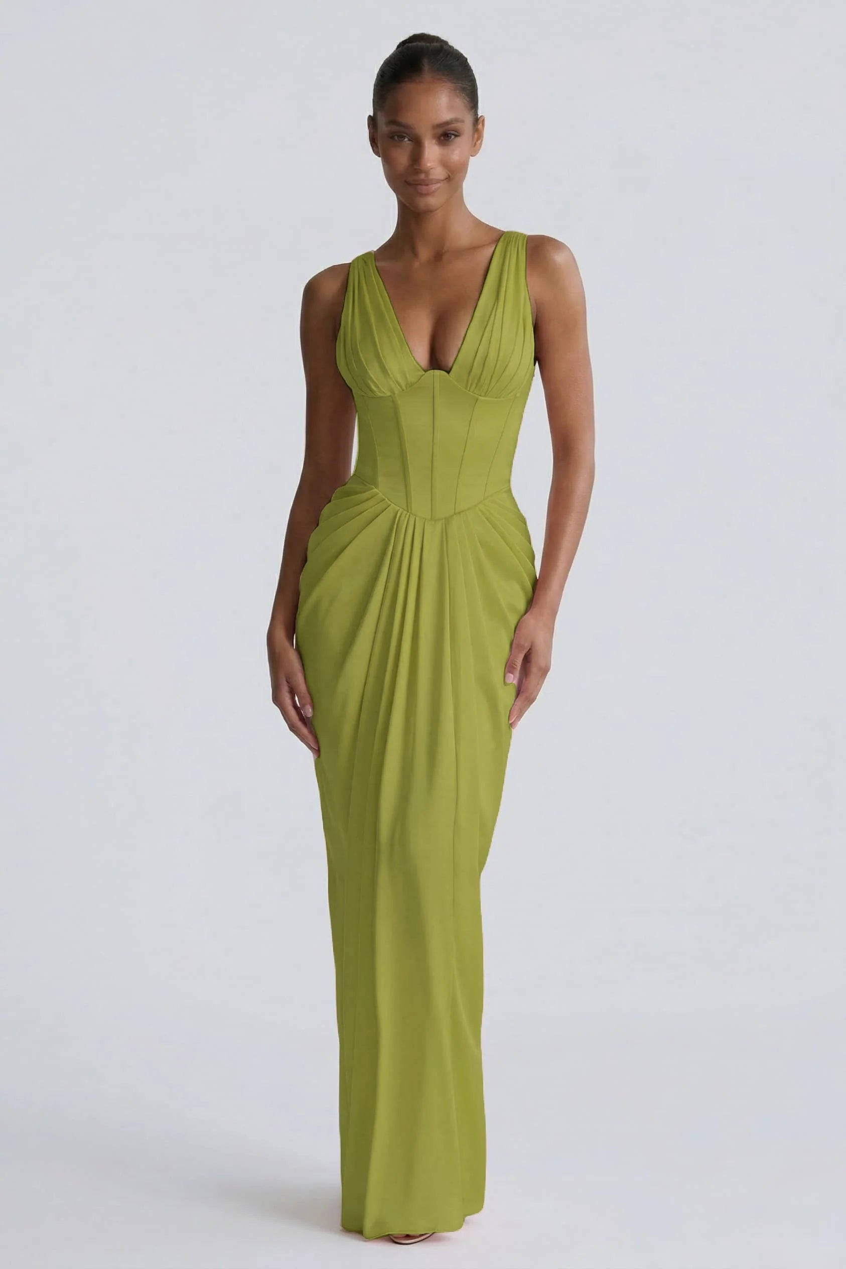 Sheath-Column Floor Length Acetate Satin Wedding Guest Dress CG0304