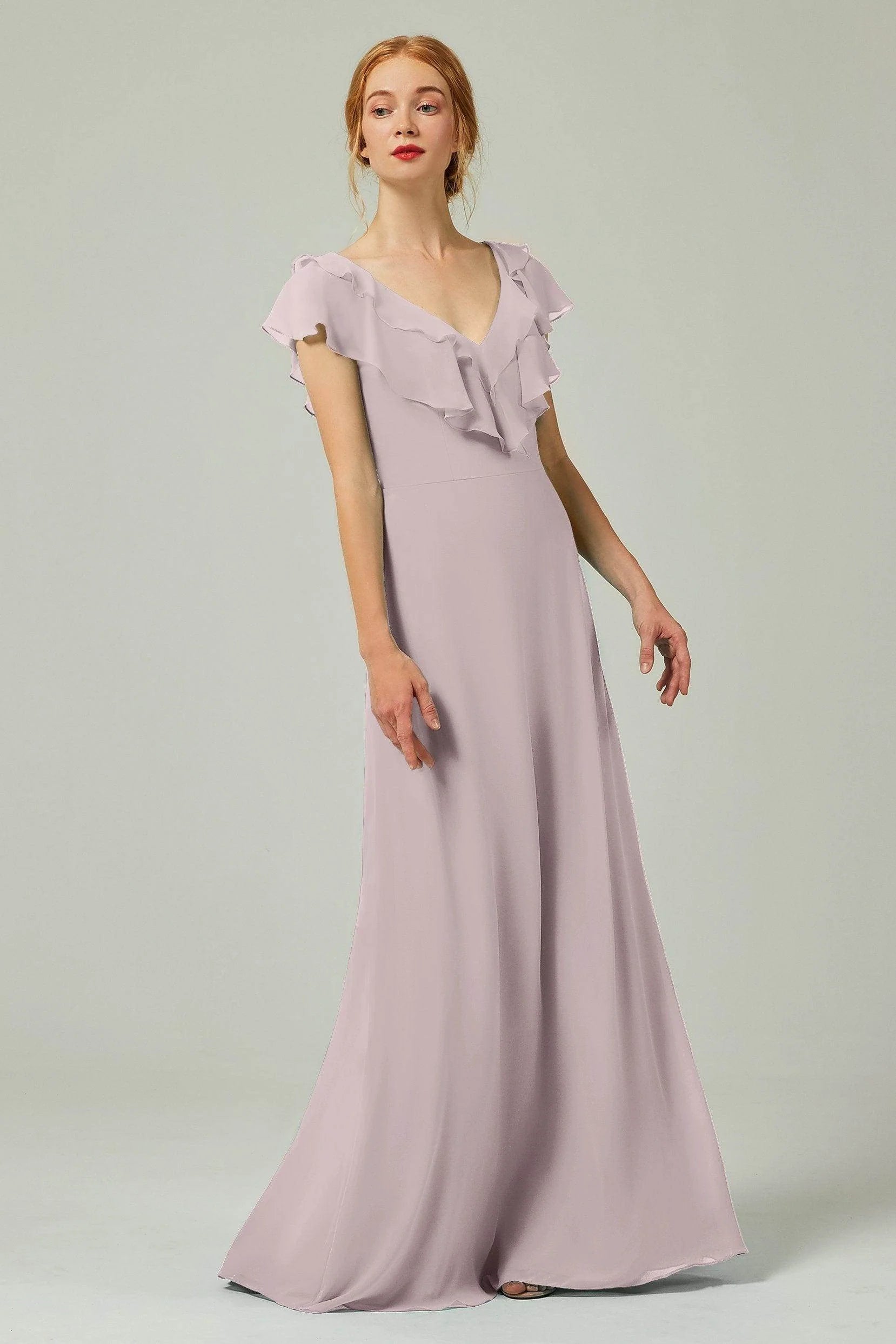 A-Line Floor Length Chiffon Bridesmaid Dress CB0323