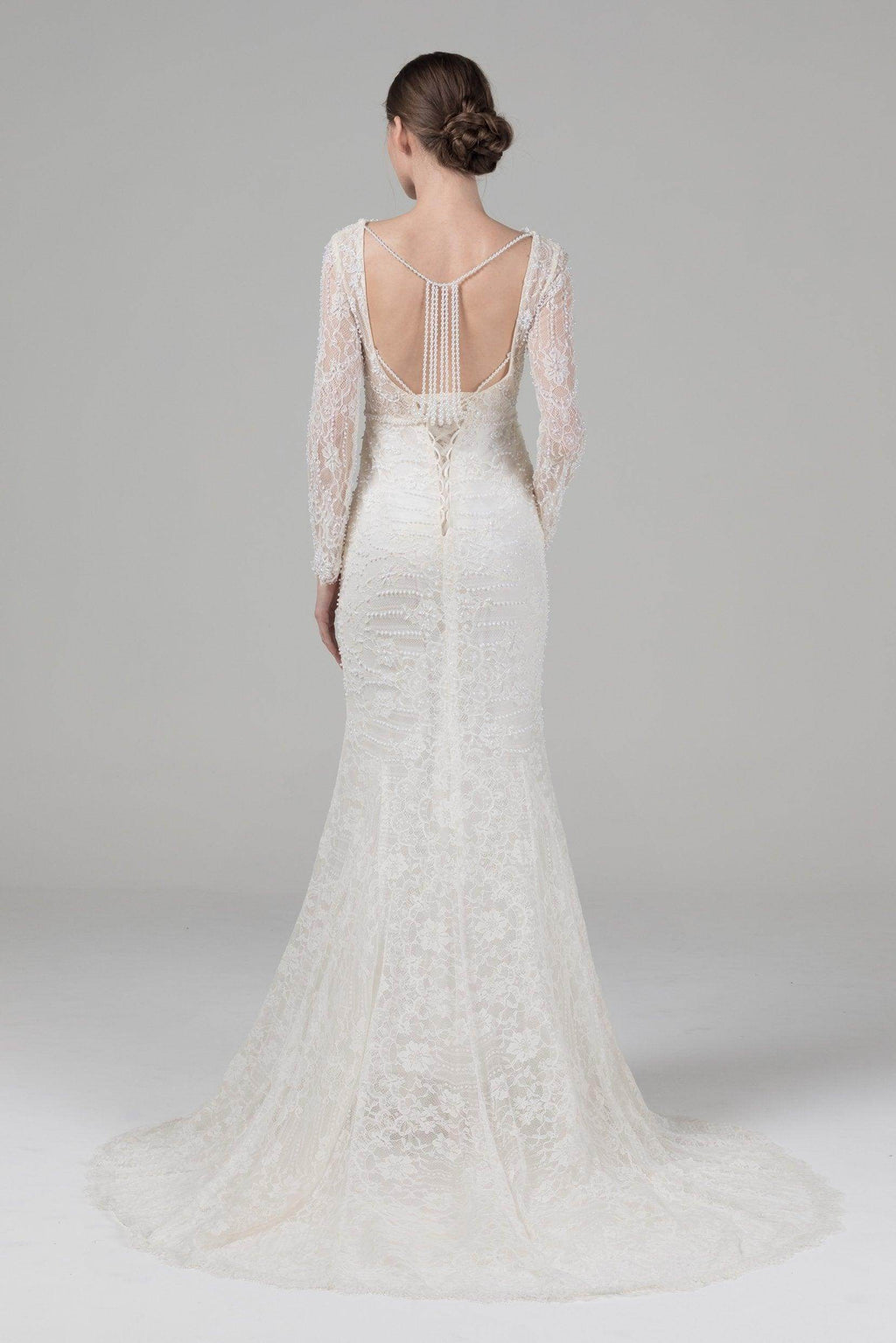Mermaid Court Train Lace Wedding Dress CW2579