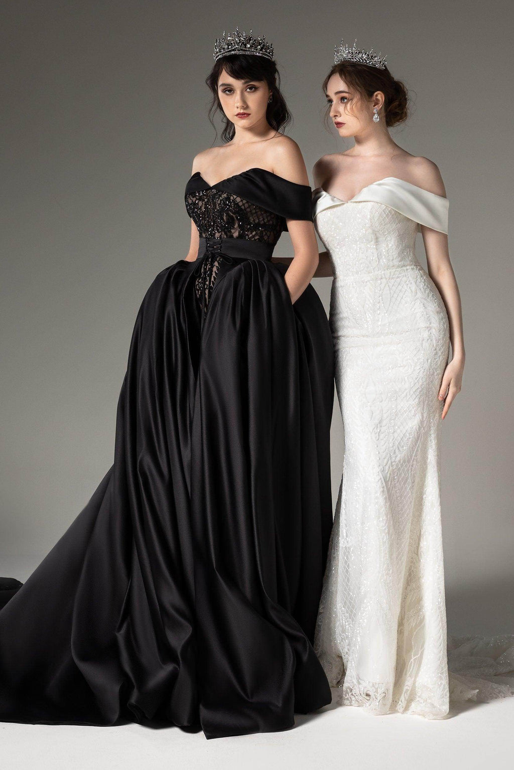 Princess Chapel Train Satin Wedding Dress CW2513