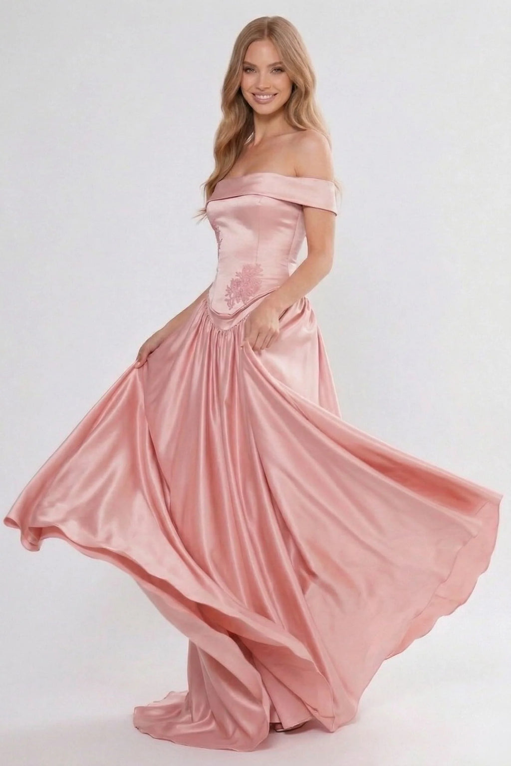 A-Line Floor Length Soft Satin Bridesmaid Dress CG0312BM