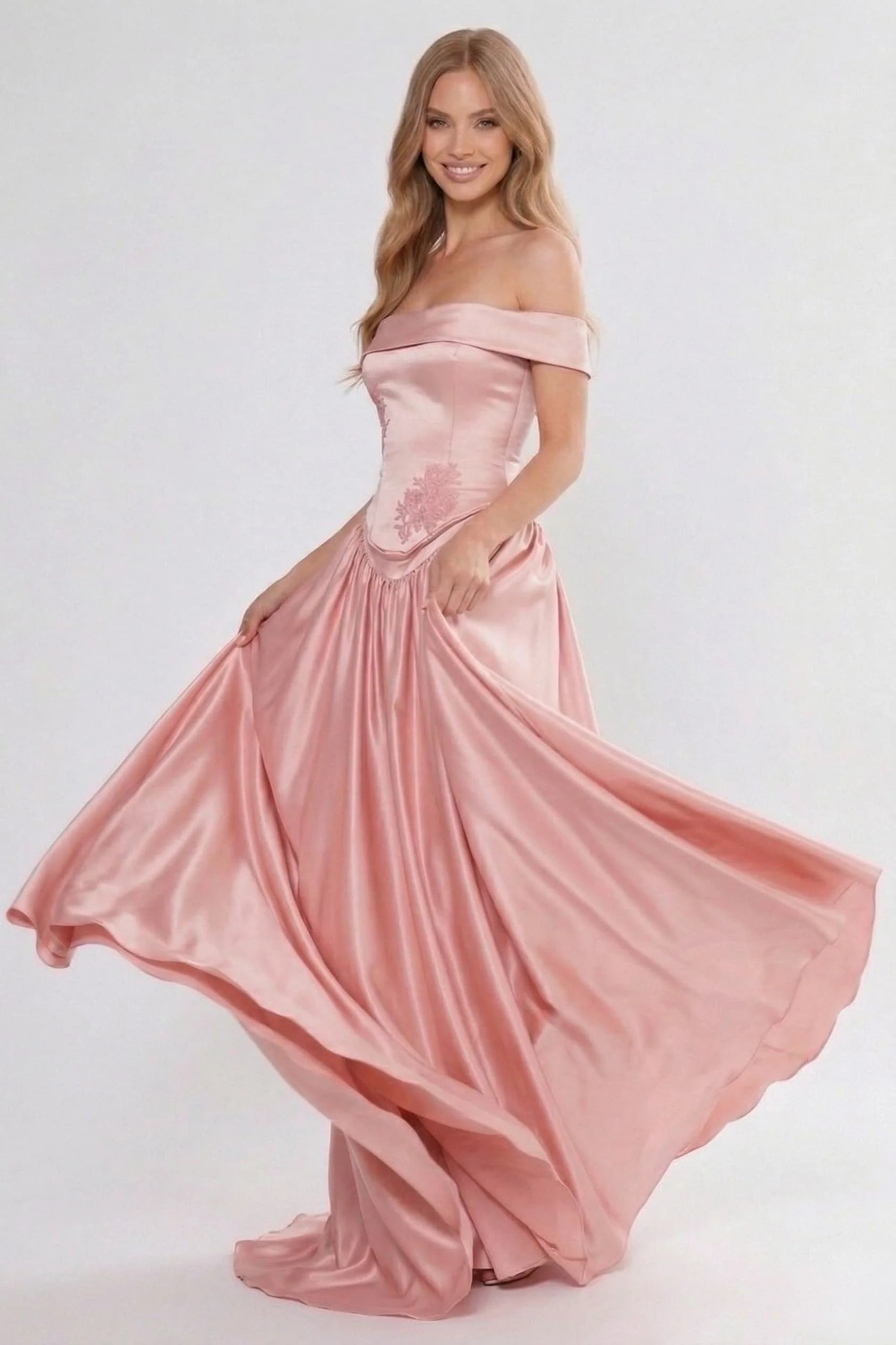 A-Line Floor Length Soft Satin Bridesmaid Dress CG0312BM