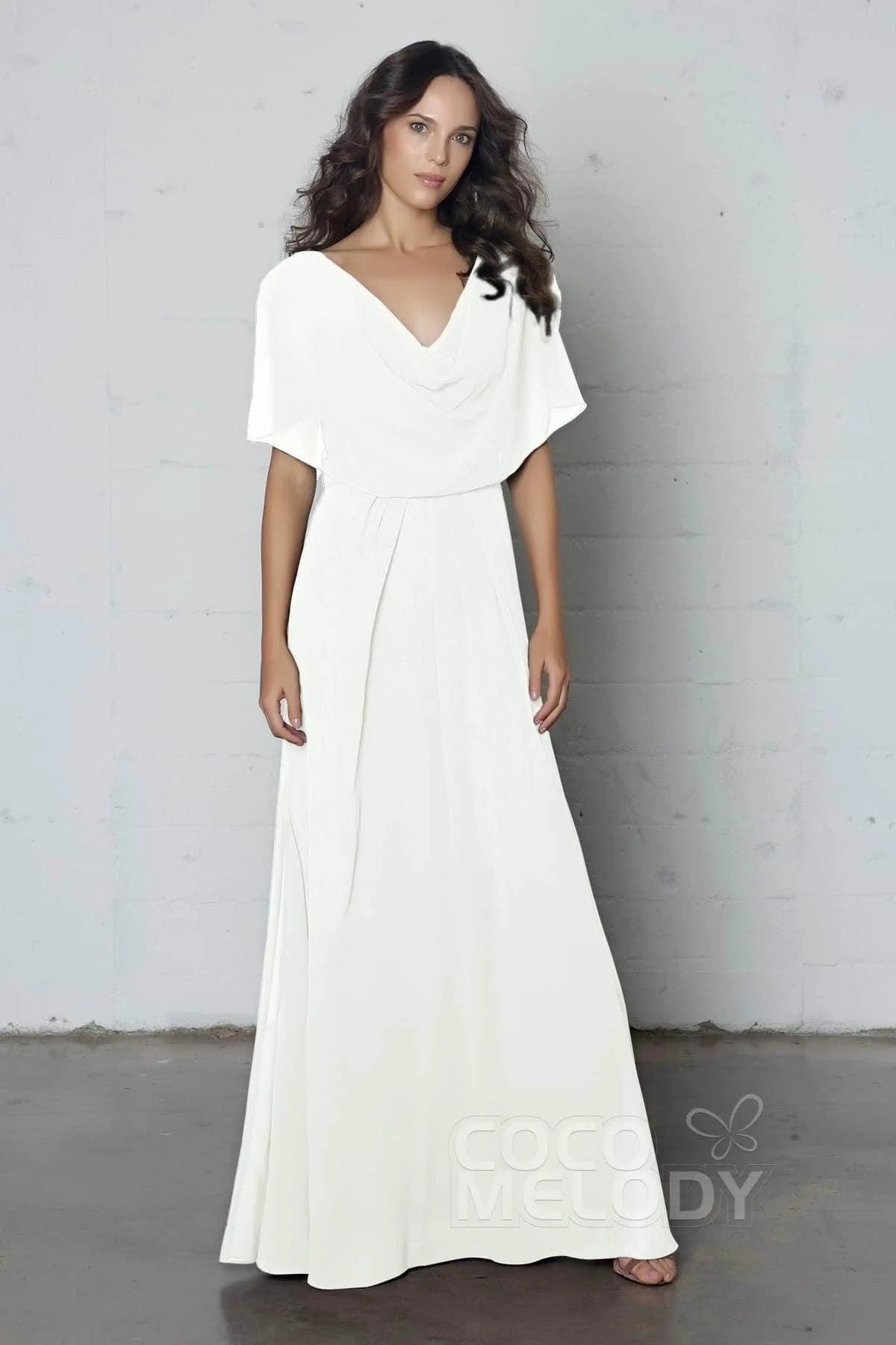 Sheath-Column Floor Length Chiffon Dress PR17014