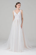 A-Line Court Train Tulle Lace Wedding Dress CW2585