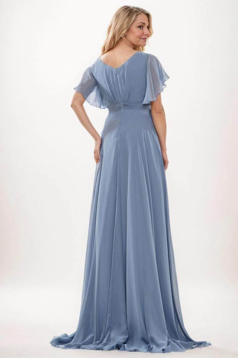 A-Line Maxi Chiffon Mother Dress CM0253