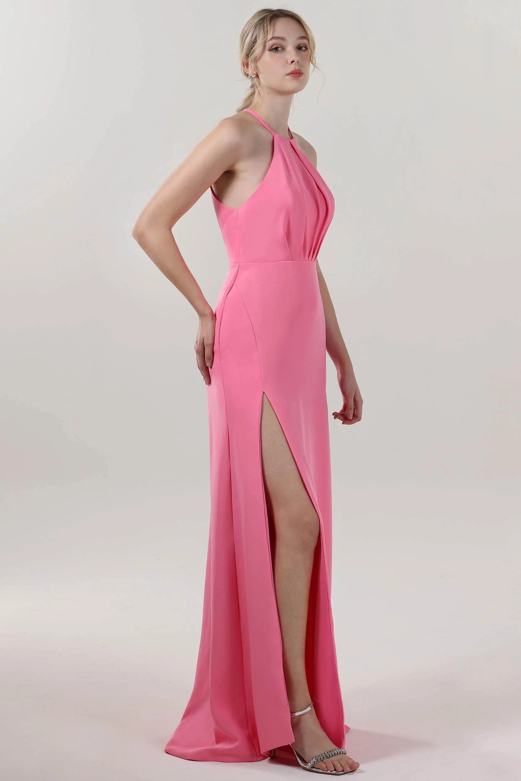 Sheath-Column Maxi Stretch Crepe Formal Dress CS0597