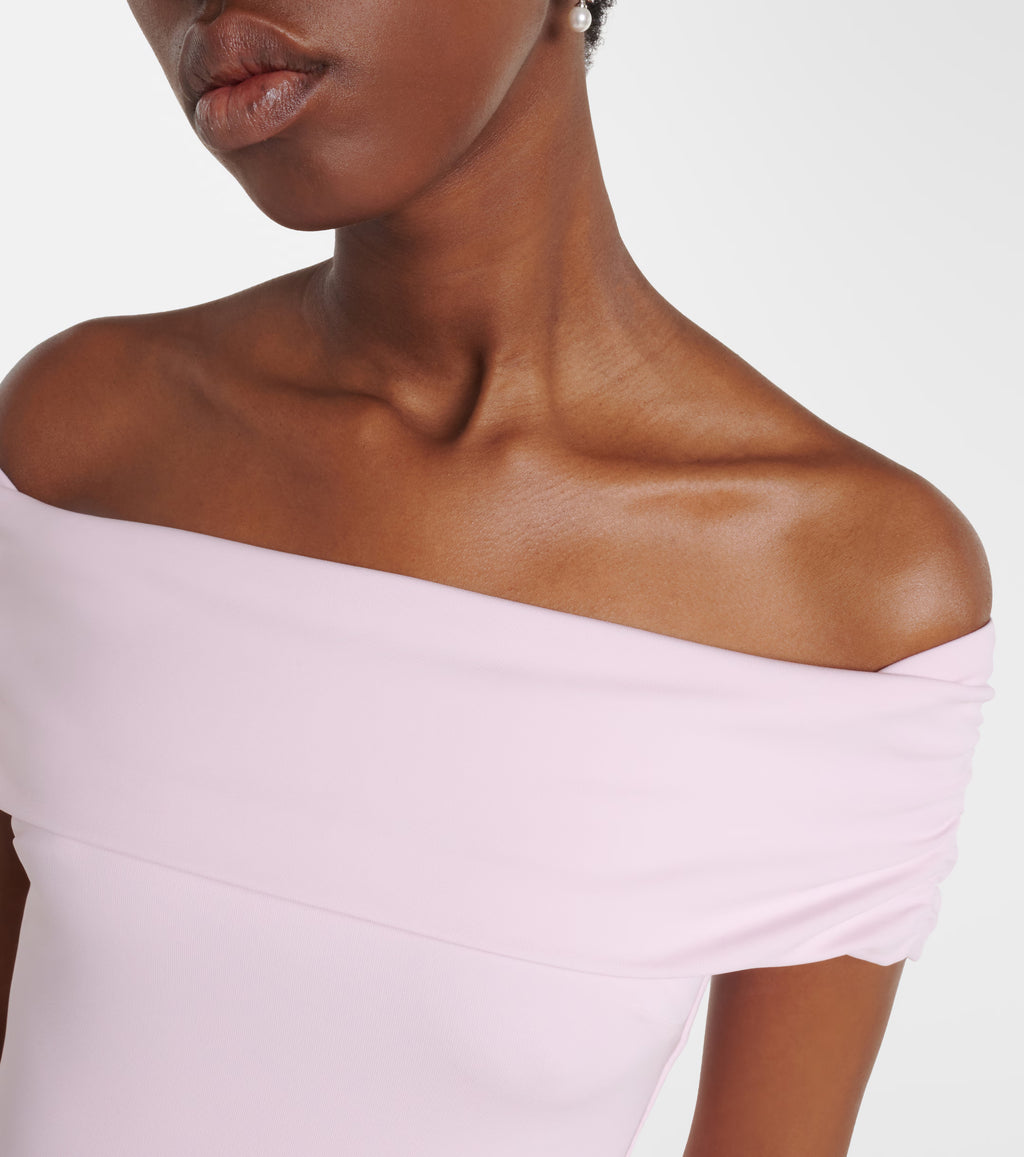 Roland Mouret Floral-appliqué jersey midi dress