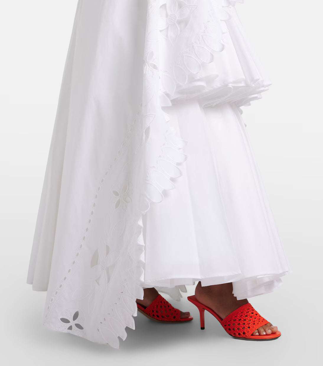 Jacquemus Provençale tiered cotton poplin gown