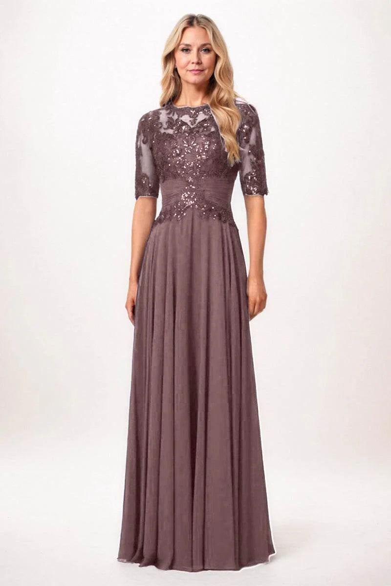 A-Line Maxi Chiffon Mother Dress CM0266