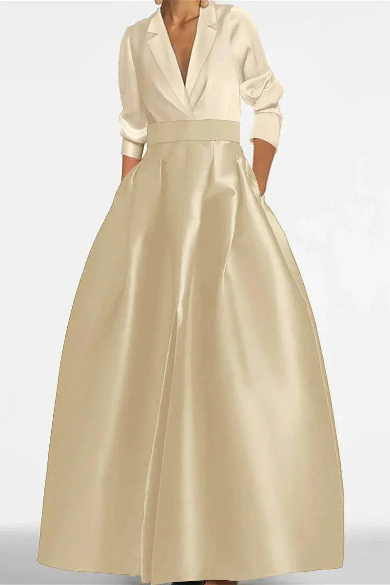 A Line Jewel Neck V-Neck Long Sleeves Mother Dresses CM0342