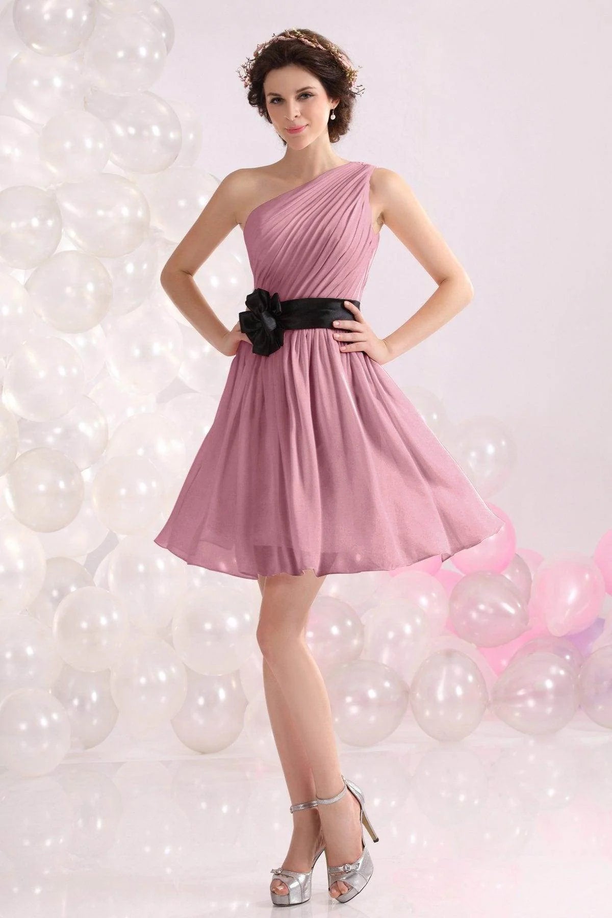 A-Line Short-Mini Chiffon Bridesmaids Dress COZB1301C