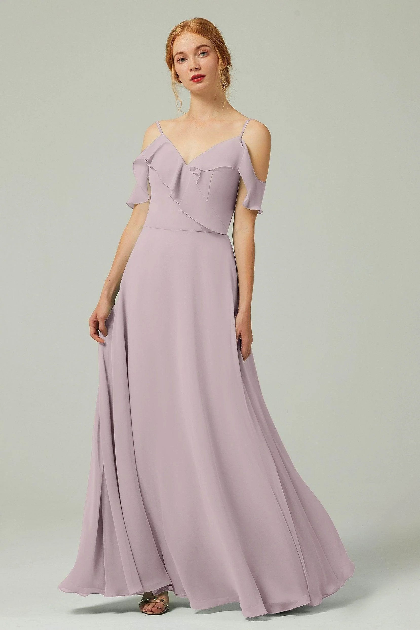 A-Line Floor Length Chiffon Bridesmaid Dress CB0326