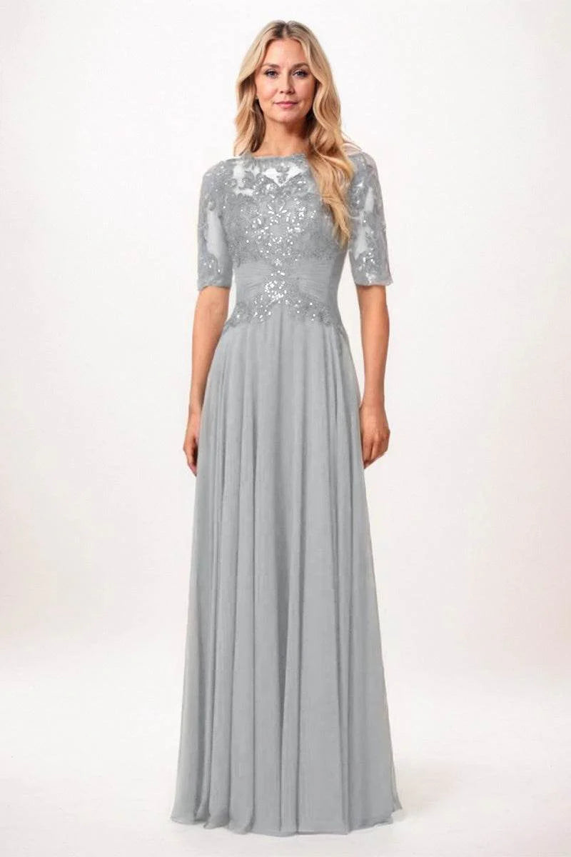 A-Line Maxi Chiffon Mother Dress CM0266