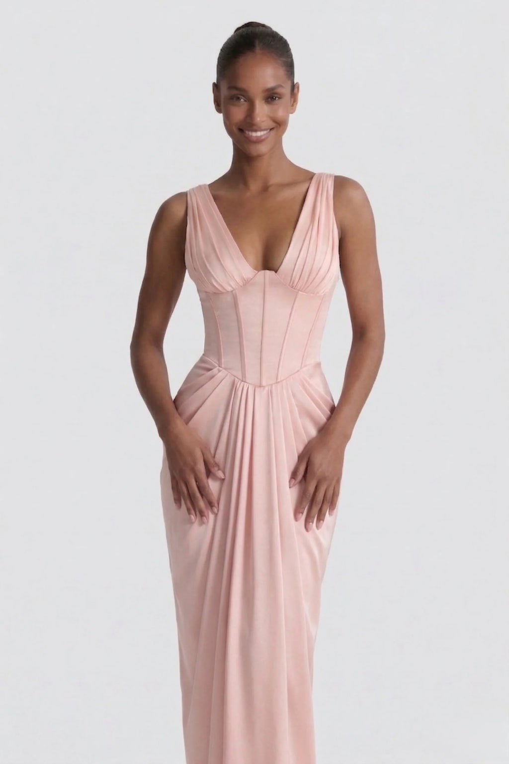 Sheath-Column Floor Length Acetate Satin Wedding Guest Dress CG0304