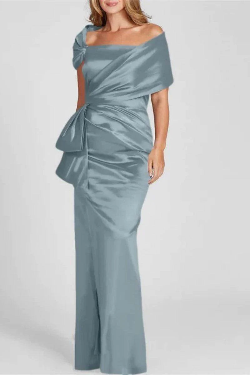 Off The Shoulder Floor Length Mother Of The Bride Dresses CM0336