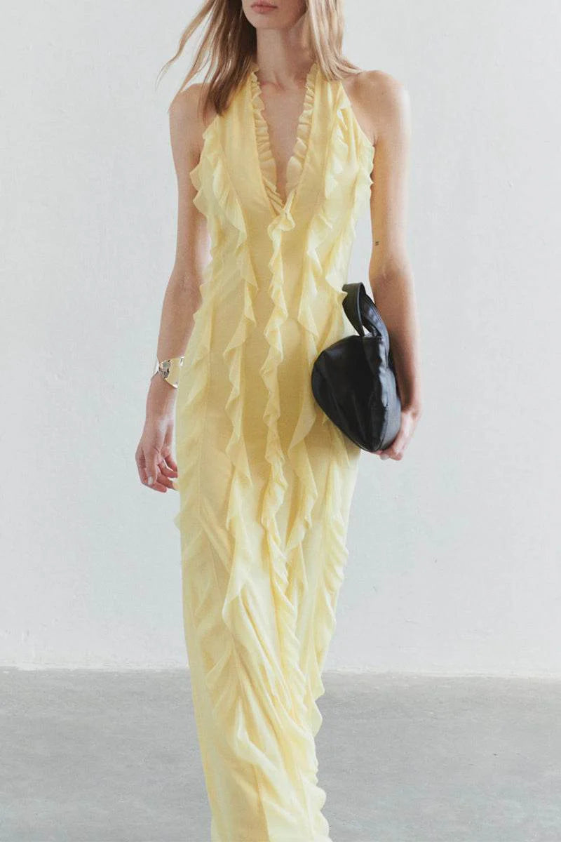 Sheath-Column Maxi Chiffon Dress 927383006662
