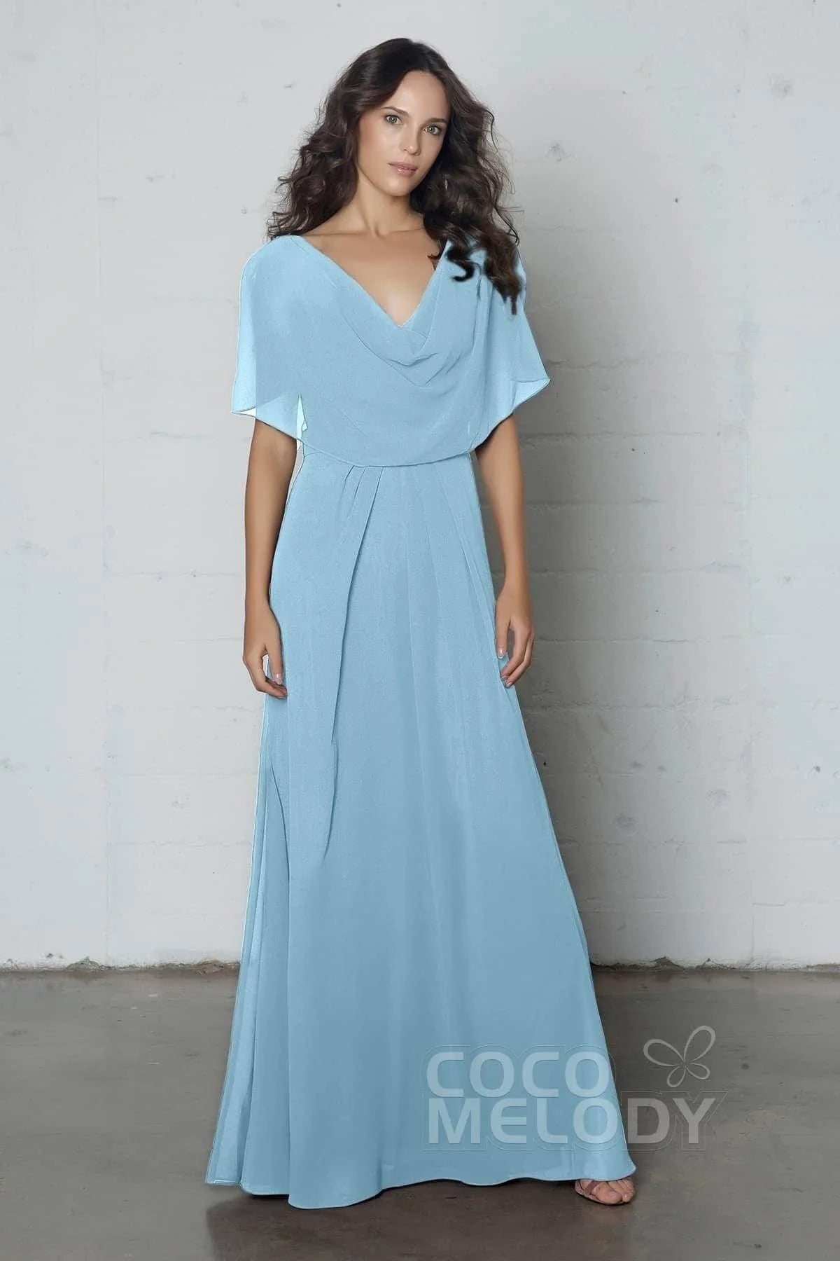 Sheath-Column Floor Length Chiffon Dress PR17014