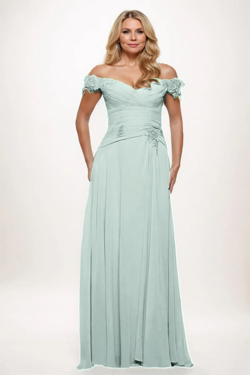A-Line Maxi Chiffon Mother Dress CM0255