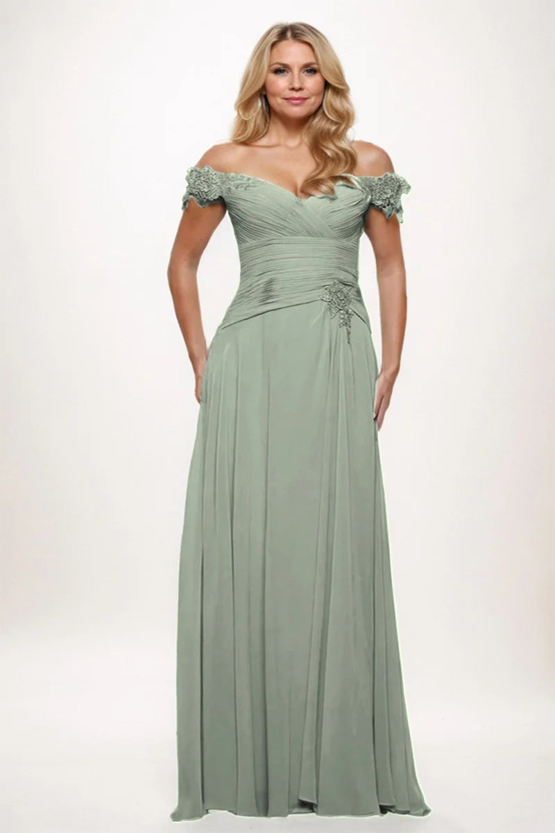 A-Line Maxi Chiffon Mother Dress CM0255