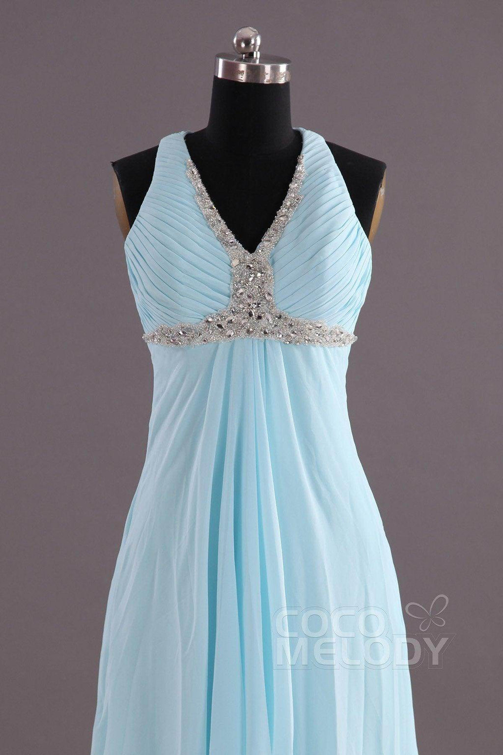 Sheath-Column Floor Length Chiffon Evening Dress COEF14001