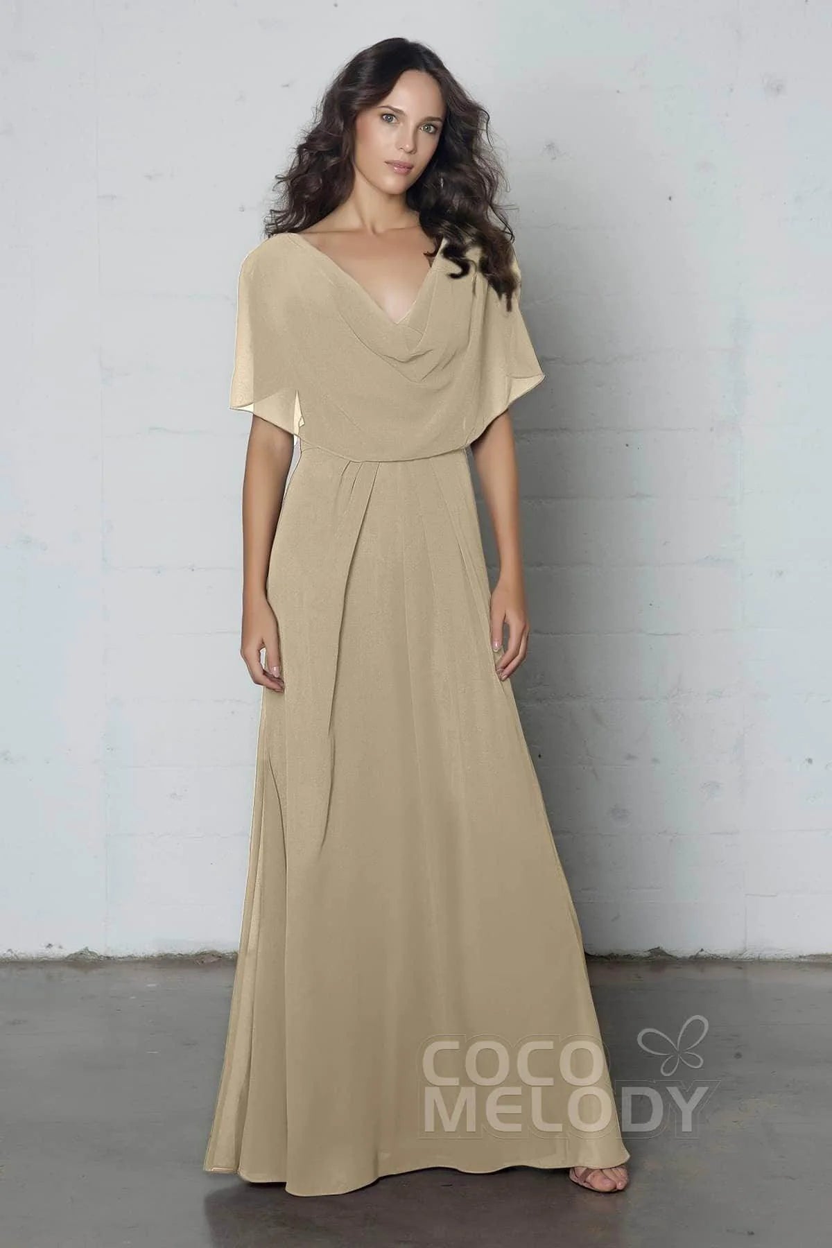 Sheath-Column Floor Length Chiffon Dress PR17014