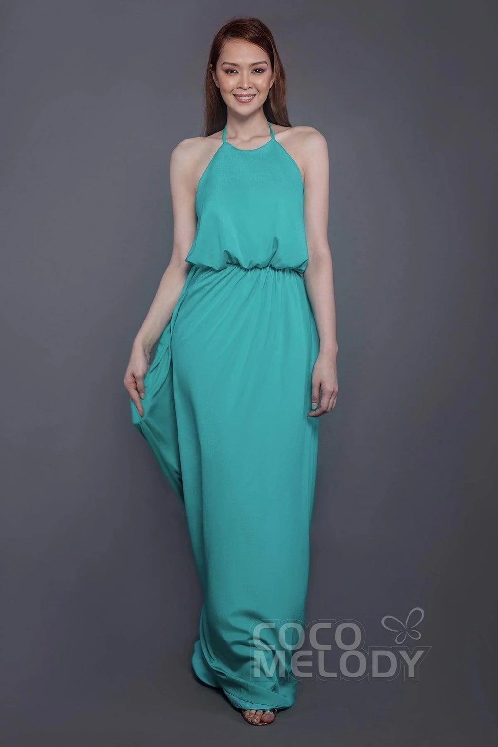 Sheath-Column Floor Length Chiffon Bridesmaid Dress PR3547