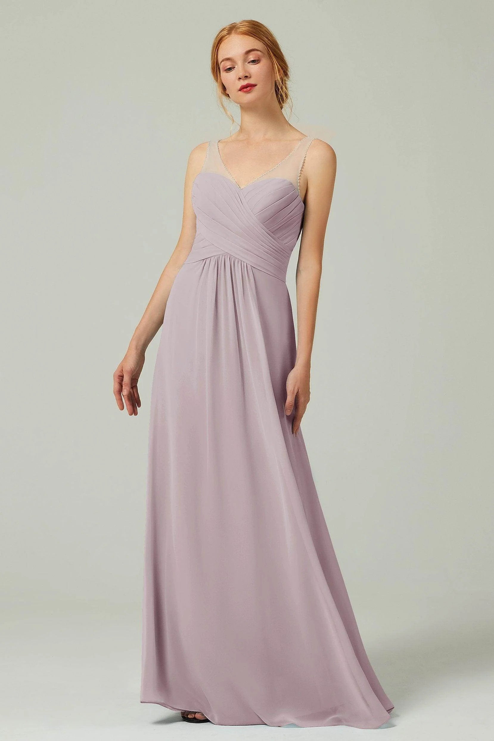 A-Line Floor Length Chiffon Bridesmaid Dress CB0331