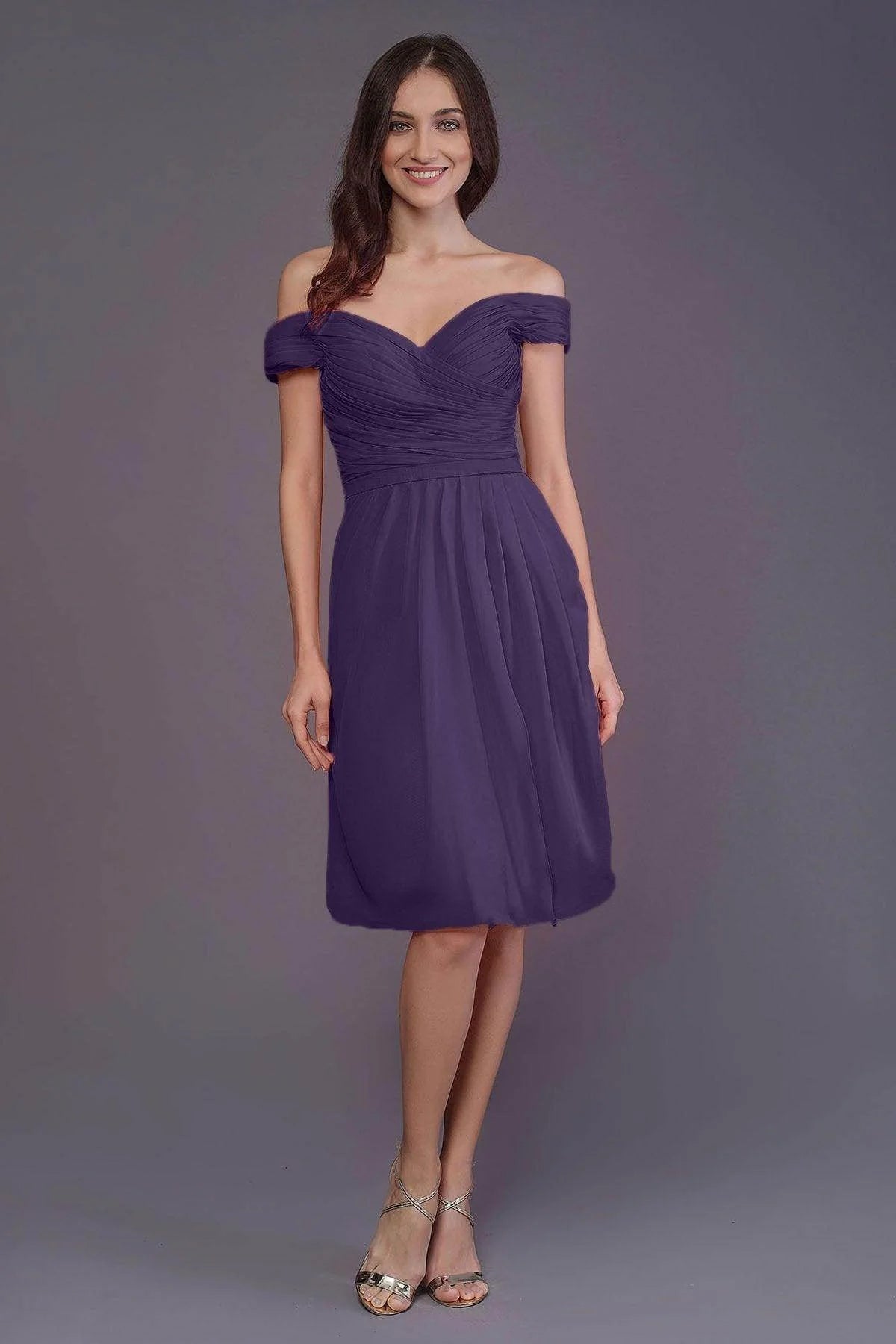 Sheath-Column Knee Length Short Bridesmaid Dress PR3485