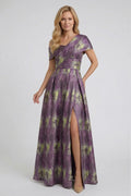 A-Line Floor Length Jacquard Mother of the Bride Dress CM0422