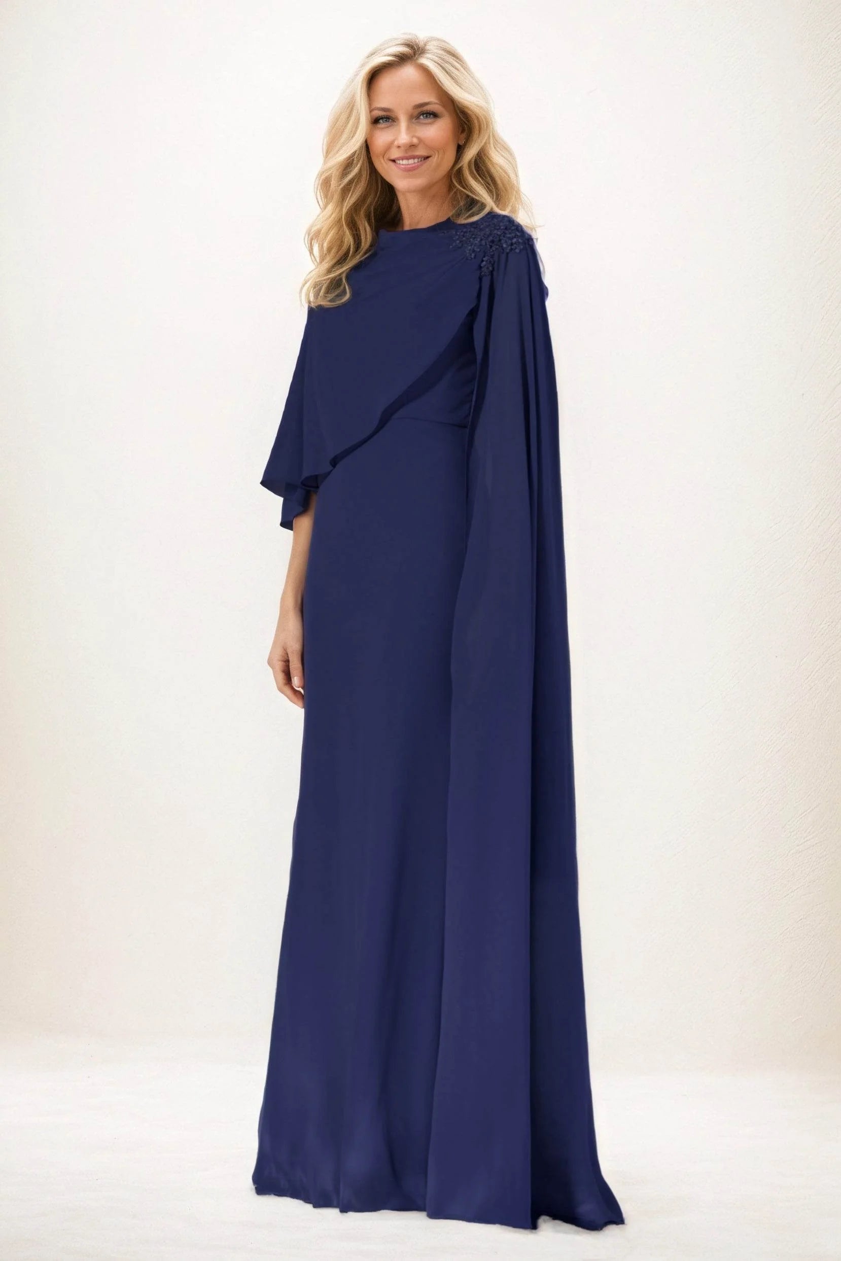 Sheath-Column Maxi Chiffon Mother of the Bride Dresses CM0388