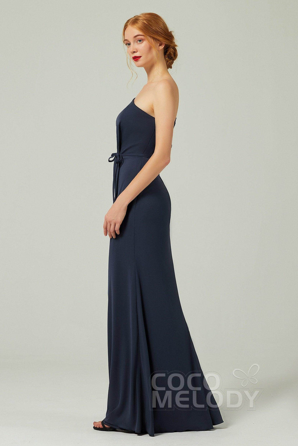 Sheath-Column Floor Length Chiffon Bridesmaid Dress Formal Dresses CB0361