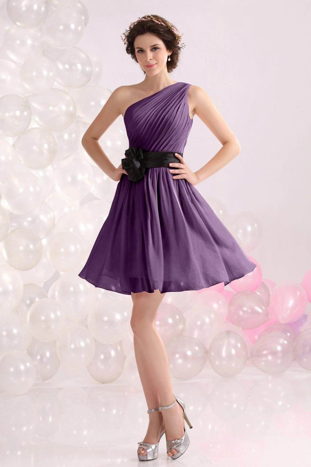 A-Line Short-Mini Chiffon Bridesmaids Dress COZB1301C