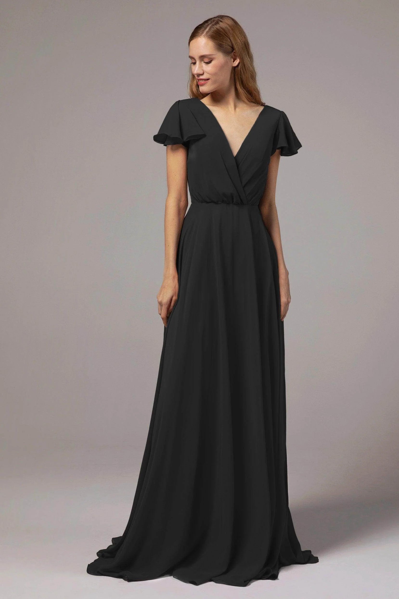 A-Line Floor Length Chiffon Bridesmaid Dress CB0410