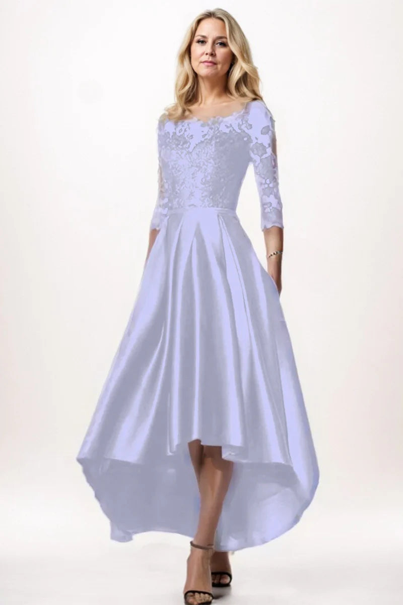 A-Line High-Low Satin Mother Dress CM0244