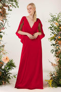 Sheath Sweep-Brush Train Chiffon Bridesmaid Dress CB0468