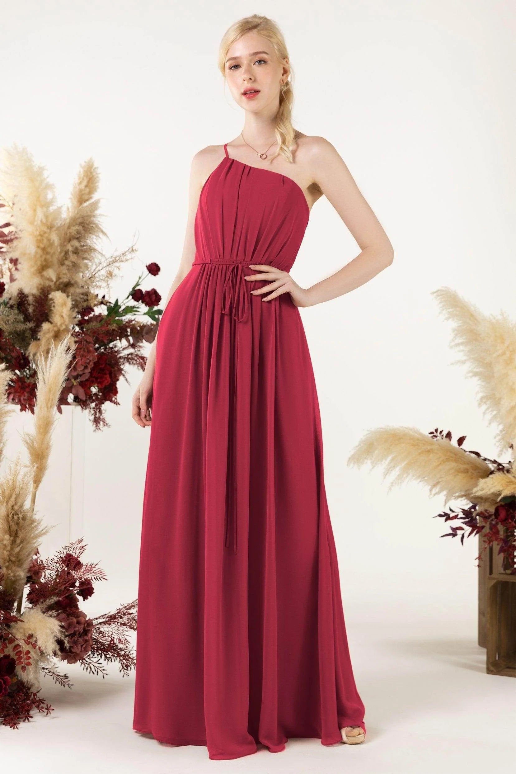 A-Line Floor Length Chiffon Bridesmaid Dress CB0462