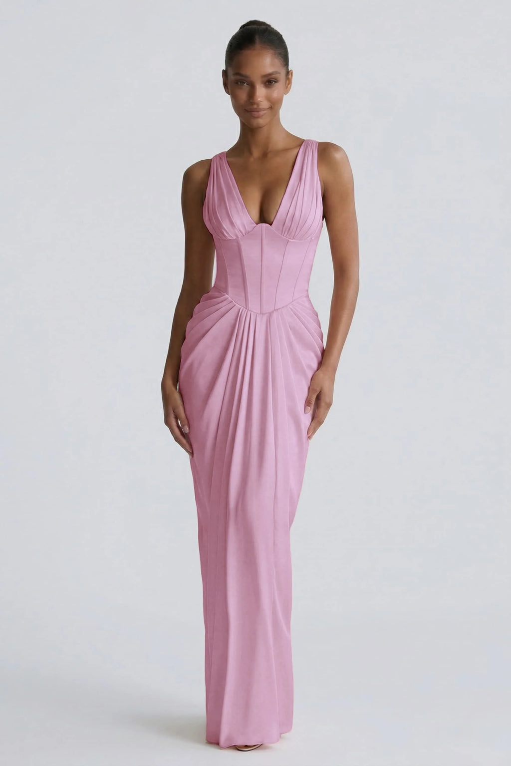 Sheath-Column Floor Length Acetate Satin Wedding Guest Dress CG0304