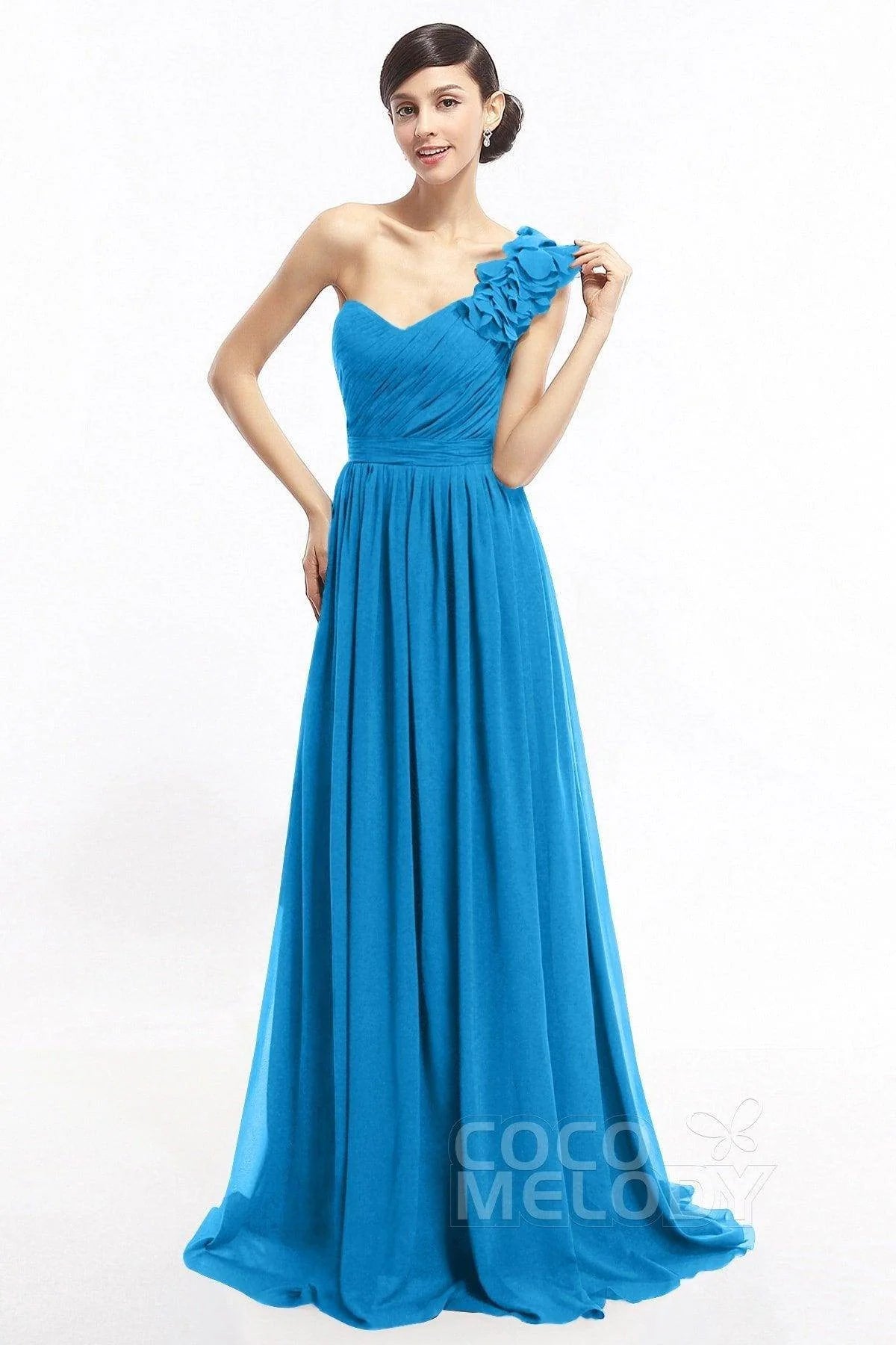 Sheath Sweep-Brush Train Chiffon Evening Dresses COLT14007