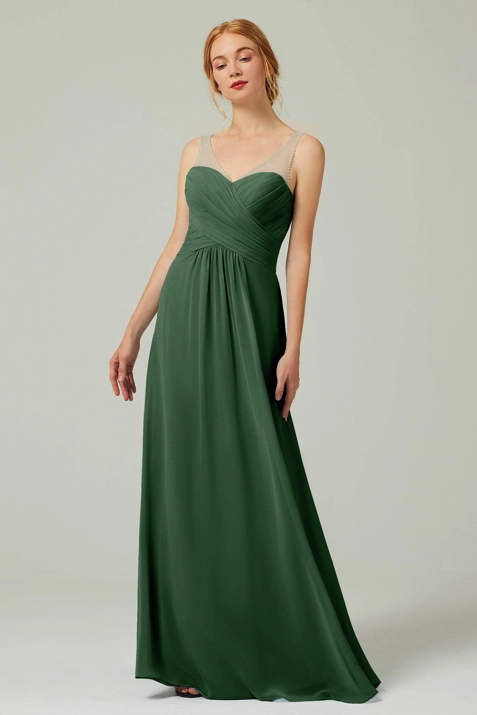 A-Line Floor Length Chiffon Bridesmaid Dress CB0331