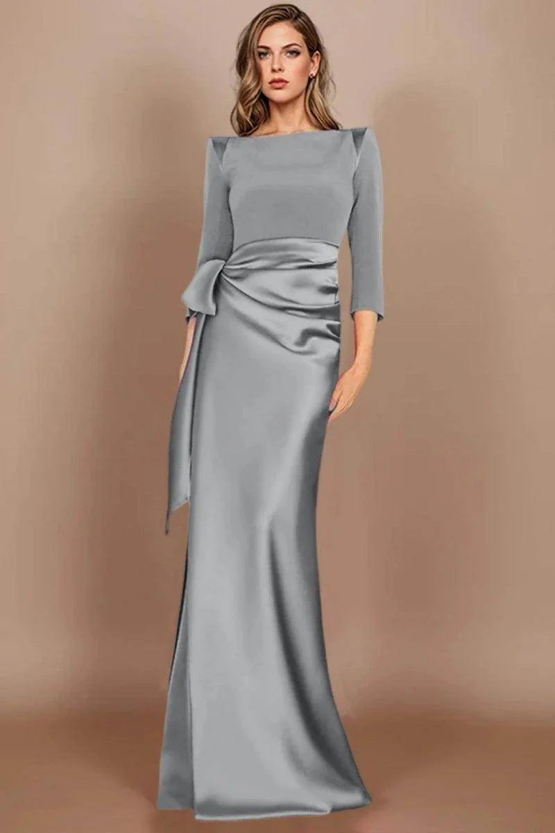 Sheath Scoop 3/4 Length Sleeves Floor Length Mother Dresses CM0380