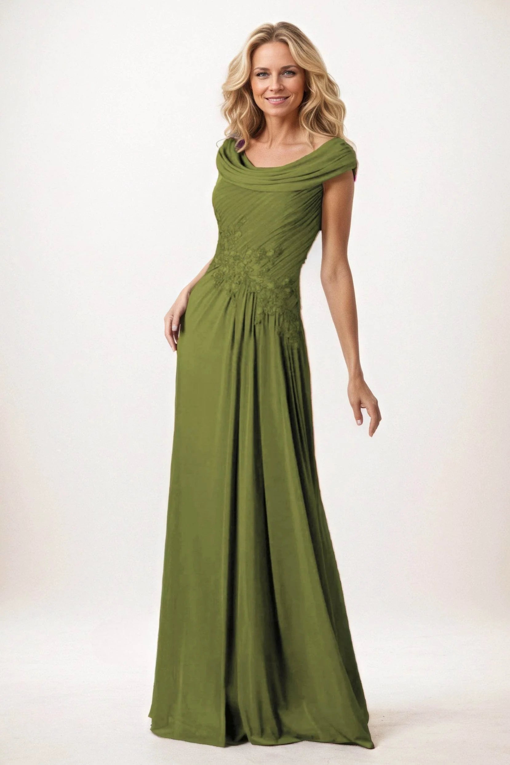 A-Line Maxi Chiffon Mother of the Bride Dresses CM0390