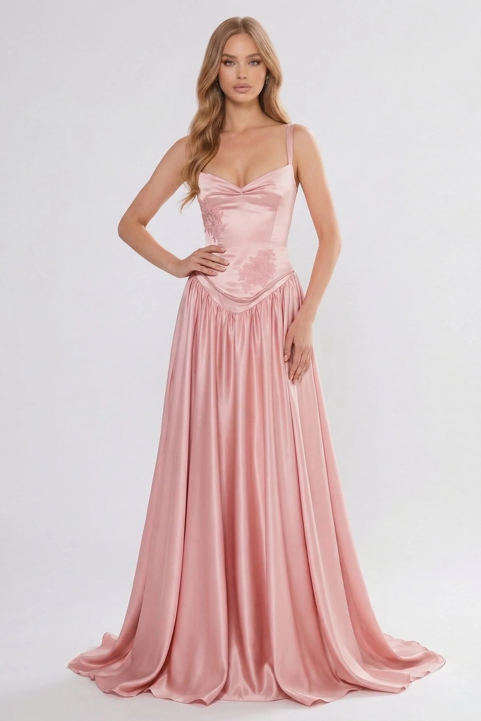A-Line Floor Length Soft Satin Bridesmaid Dress CG0310BM