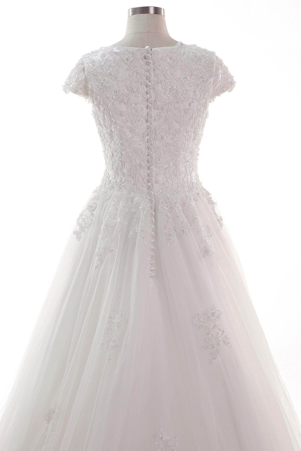 A-Line Court Train Tulle Lace Wedding Dress CW2453
