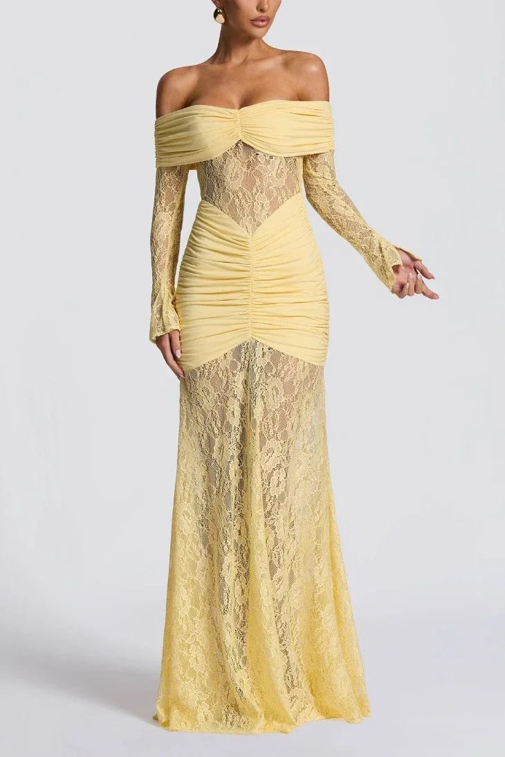 Sheath Column Maxi Lace Formal Evening Dresses 956035458261